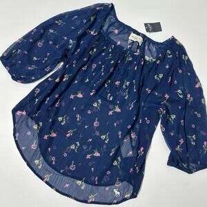Abercrombie & Fitch Sheer Floral Blouse NWT